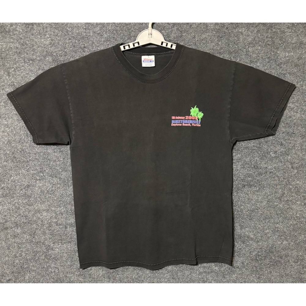 Mens Hanes T Shirt Biketoberfest 2002 Daytona Beach Florida Graphic Tee L‎